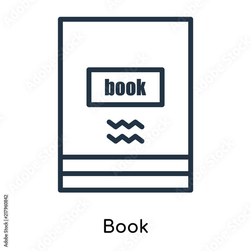 Book icon vector isolated on white background, Book sign , thin symbols or lined elements in outline style