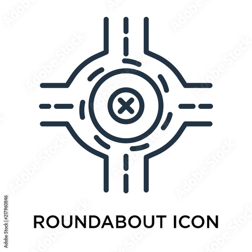 roundabout icon isolated on white background. Simple and editable roundabout icons. Modern icon vector illustration.