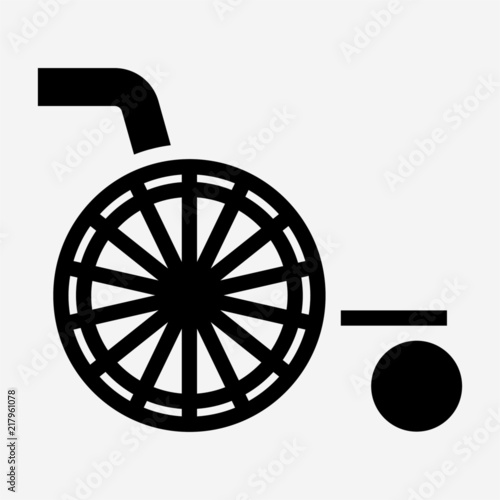 Glyph wheel chair pixel perfect vector icon