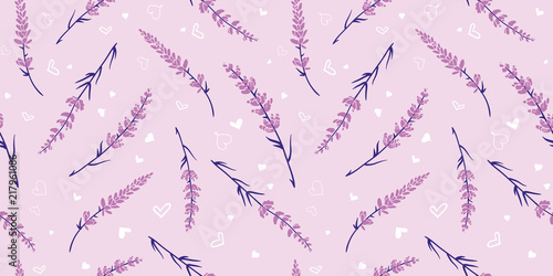 Murais de parede Pastel purple lavender repeat pattern design