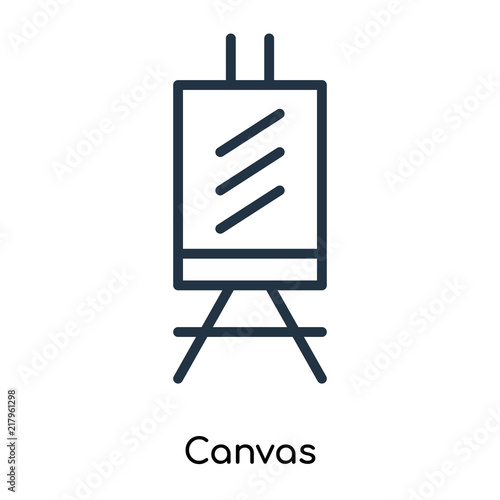 Canvas icon vector isolated on white background, Canvas sign , thin symbols or lined elements in outline style