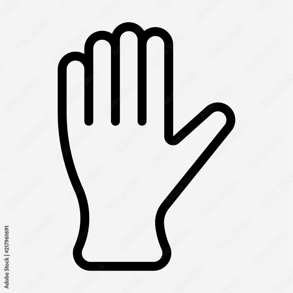 Outline rubber glove pixel perfect vector icon Outline rubber glove pixel perfect vector icon