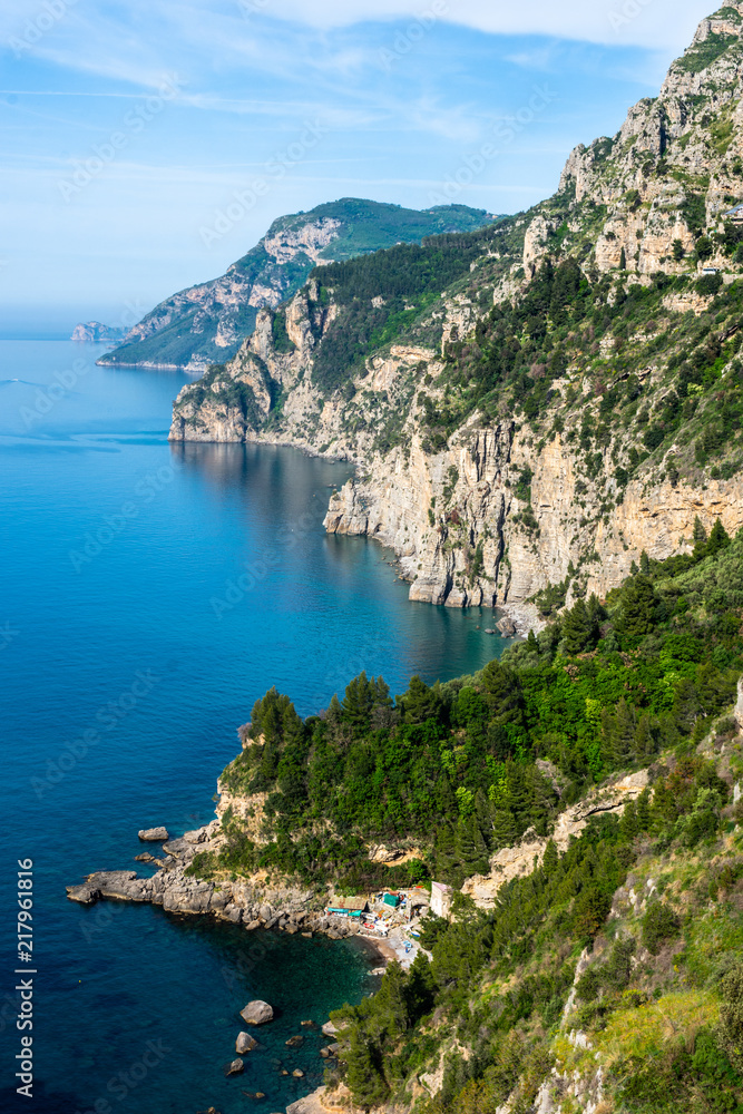 Almafi Coast Italy, blue water and cliffs