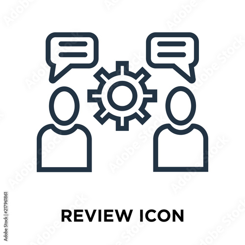 review icon isolated on white background. Modern and editable review icon. Simple icons vector illustration.