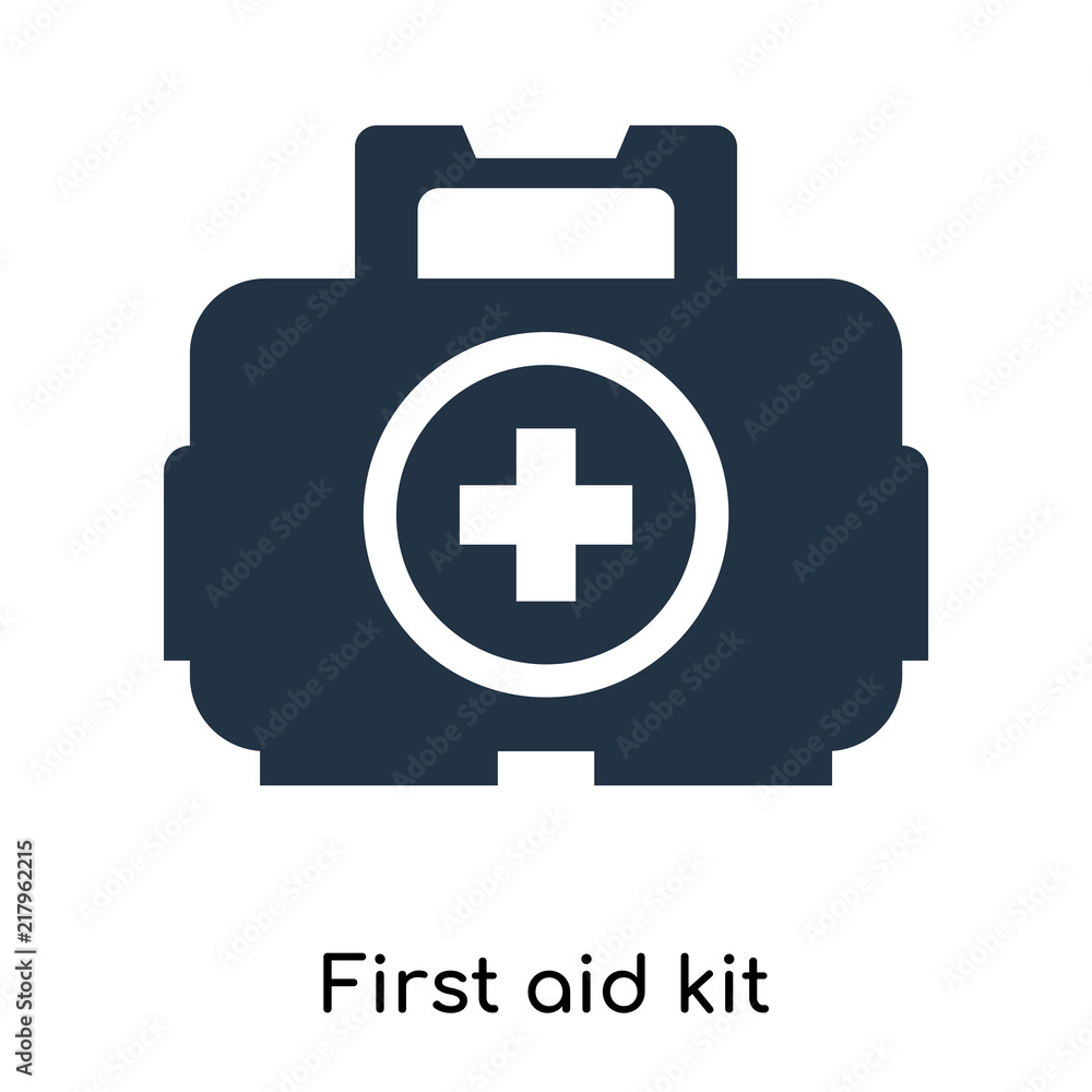 Fototapeta premium First aid kit icon vector isolated on white background, First aid kit sign , symbols or elements in filled style