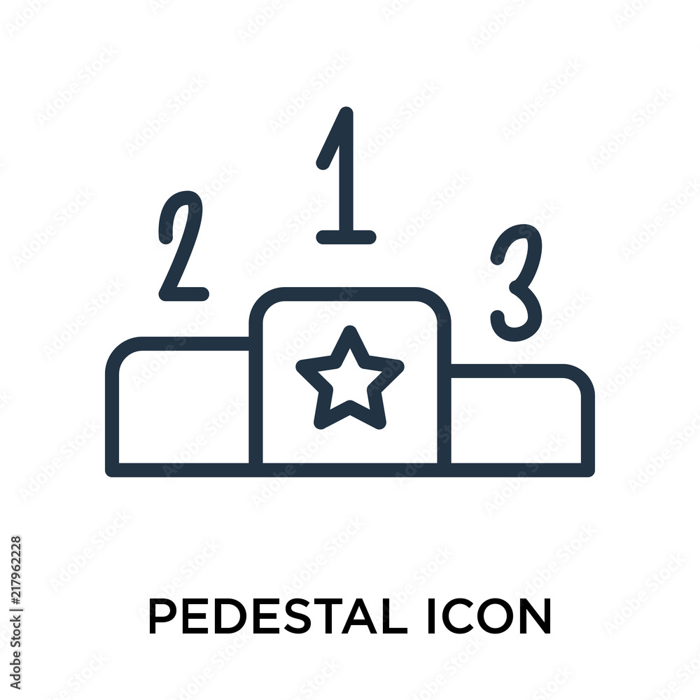 Obraz premium pedestal icons isolated on white background. Modern and editable pedestal icon. Simple icon vector illustration.