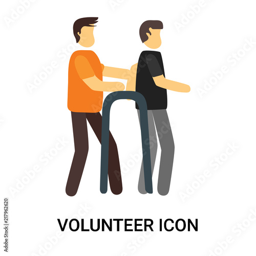 volunteer icon isolated on white background. Simple and editable volunteer icons. Modern icon vector illustration.