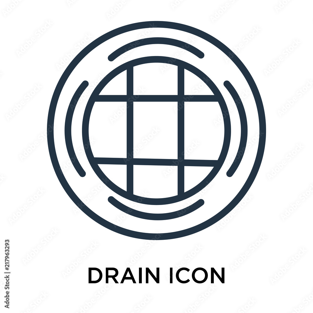 drain icon isolated on white background. Simple and editable drain icons. Modern icon vector illustration. drain icon isolated on white background. Simple and editable drain icons. Modern icon vector illustration.