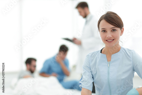 closeup. woman doctor on blurred background