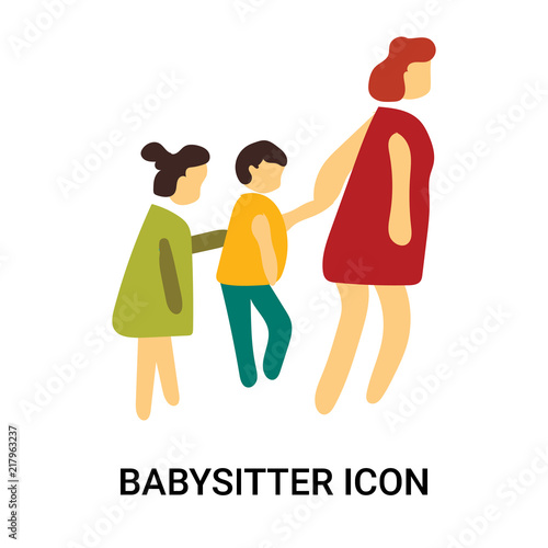 babysitter icon isolated on white background. Simple and editable babysitter icons. Modern icon vector illustration.