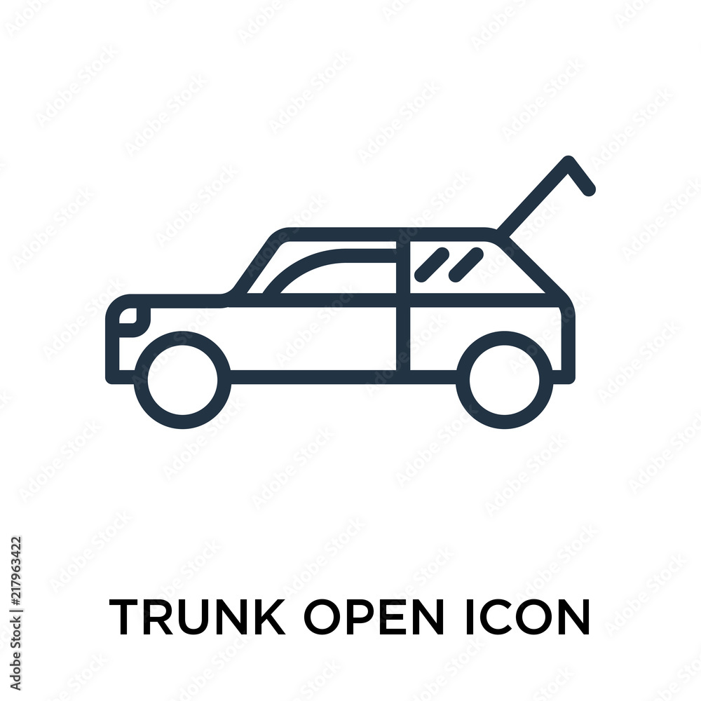 Fototapeta premium trunk open icon isolated on white background. Simple and editable trunk open icons. Modern icon vector illustration.
