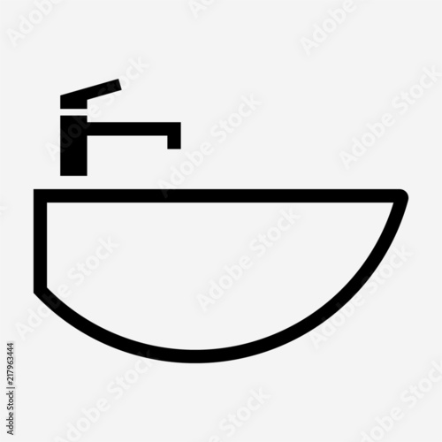 outline hand basin pixel perfect vector icon