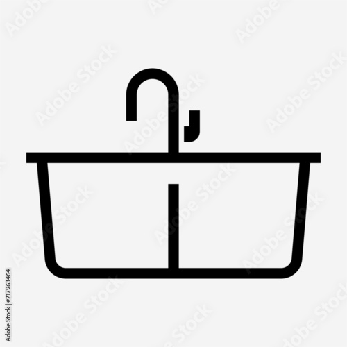 outline sinker pixel perfect vector icon