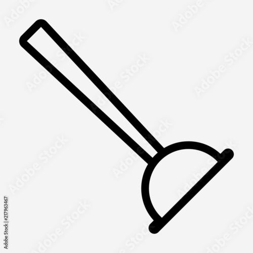 outline toilet plunger pixel perfect vector icon