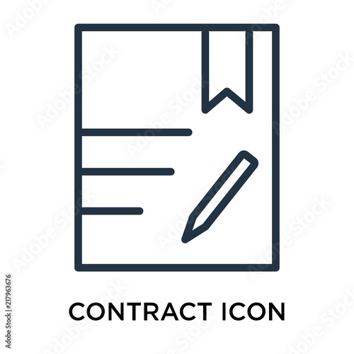contract icons isolated on white background. Modern and editable contract icon. Simple icon vector illustration.