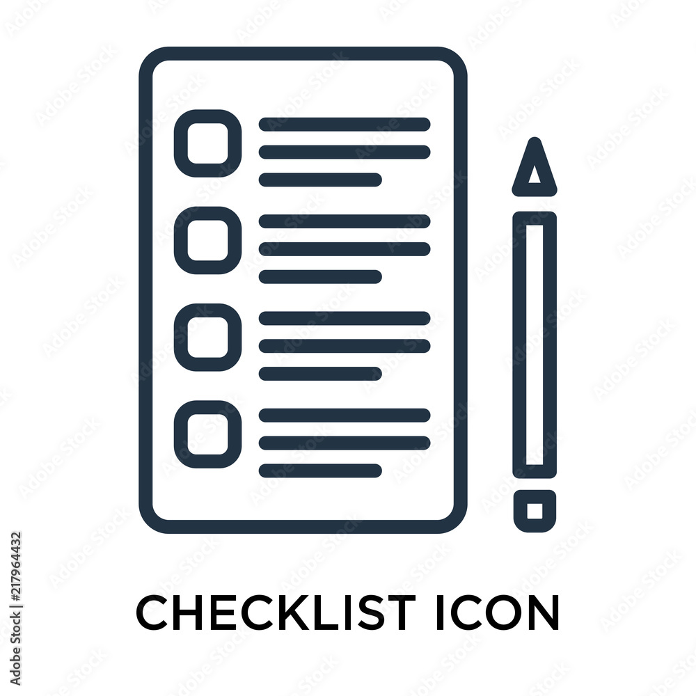 checklist icon isolated on white background. Simple and editable checklist icons. Modern icon vector illustration. checklist icon isolated on white background. Simple and editable checklist icons. Modern icon vector illustration.