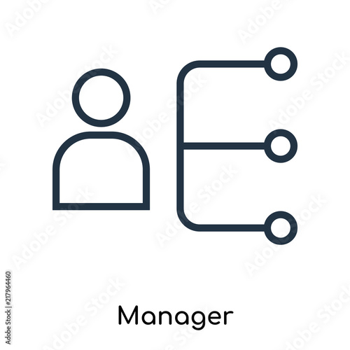 manager icon isolated on white background. Modern and editable manager icon. Simple icons vector illustration.
