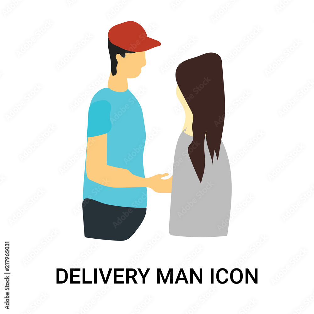 Fototapeta premium delivery man icon isolated on white background. Simple and editable delivery man icons. Modern icon vector illustration.