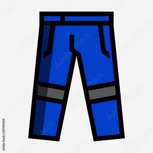 Coloured outline labor trousers pixel perfect vector icon