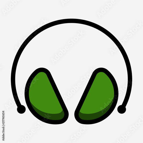 Coloured outline earmuffs pixel perfect vector icon