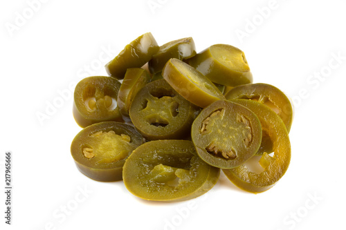 Bilde på lerret A few slices of hot jalapeno pepper