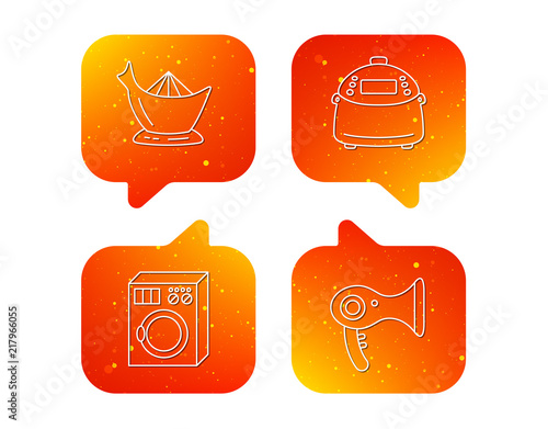 Washing machine, multicooker and hair dryer icons.