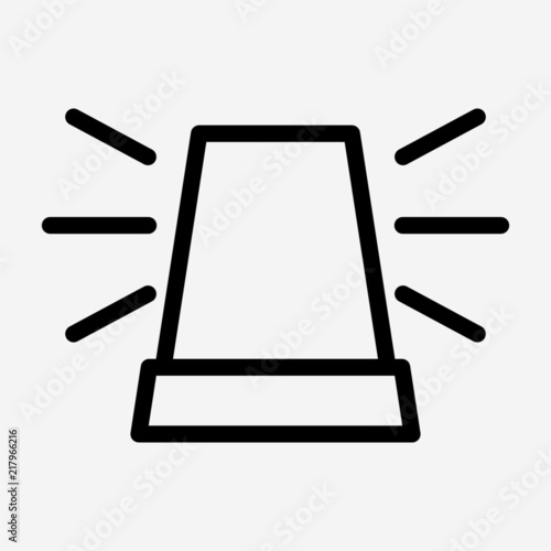 Outline Safety alarm lamp pixel perfect vector icon