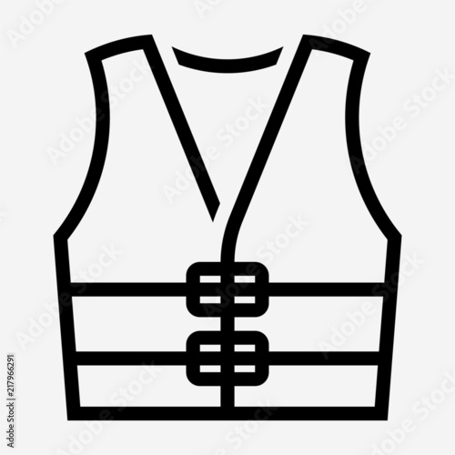 Outline Life jacket pixel perfect vector icon