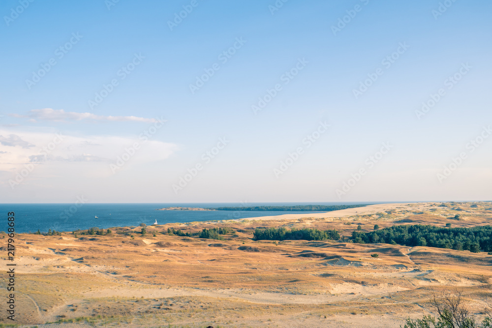 Curonian Spit deserted dune landscape in Lithuania