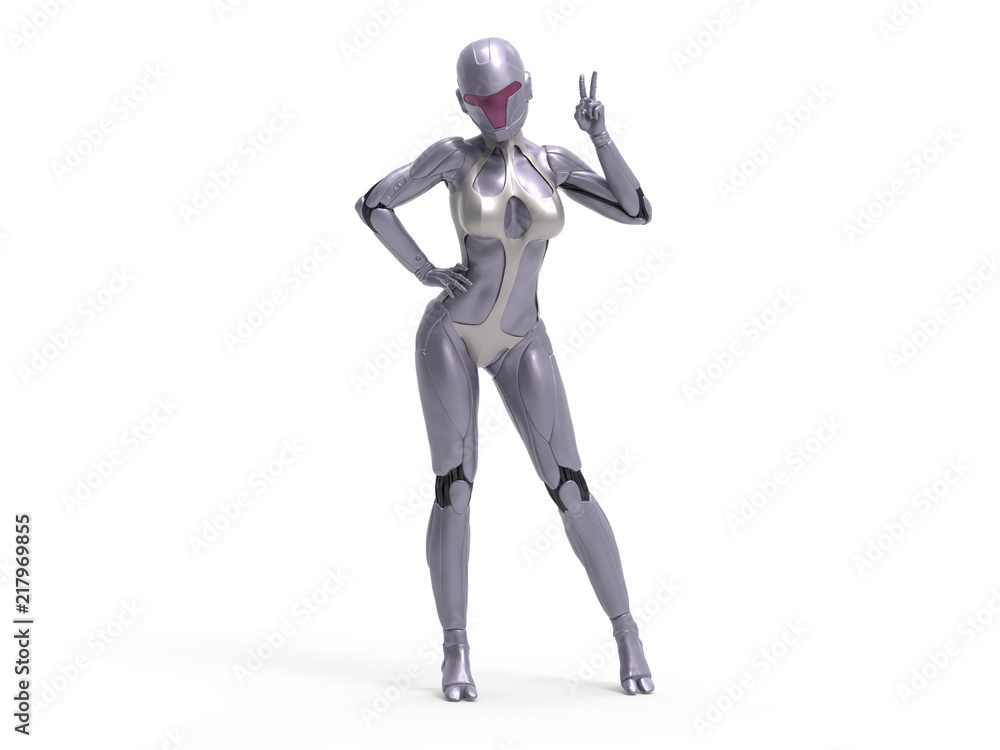 Robotic Cyber Woman 3D Rendering Robotic Cyber Woman 3D Rendering