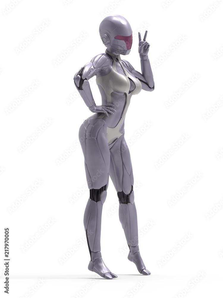 Robotic Cyber Woman 3D Rendering Robotic Cyber Woman 3D Rendering