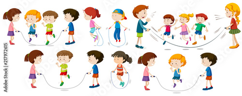 Children doing jump rope