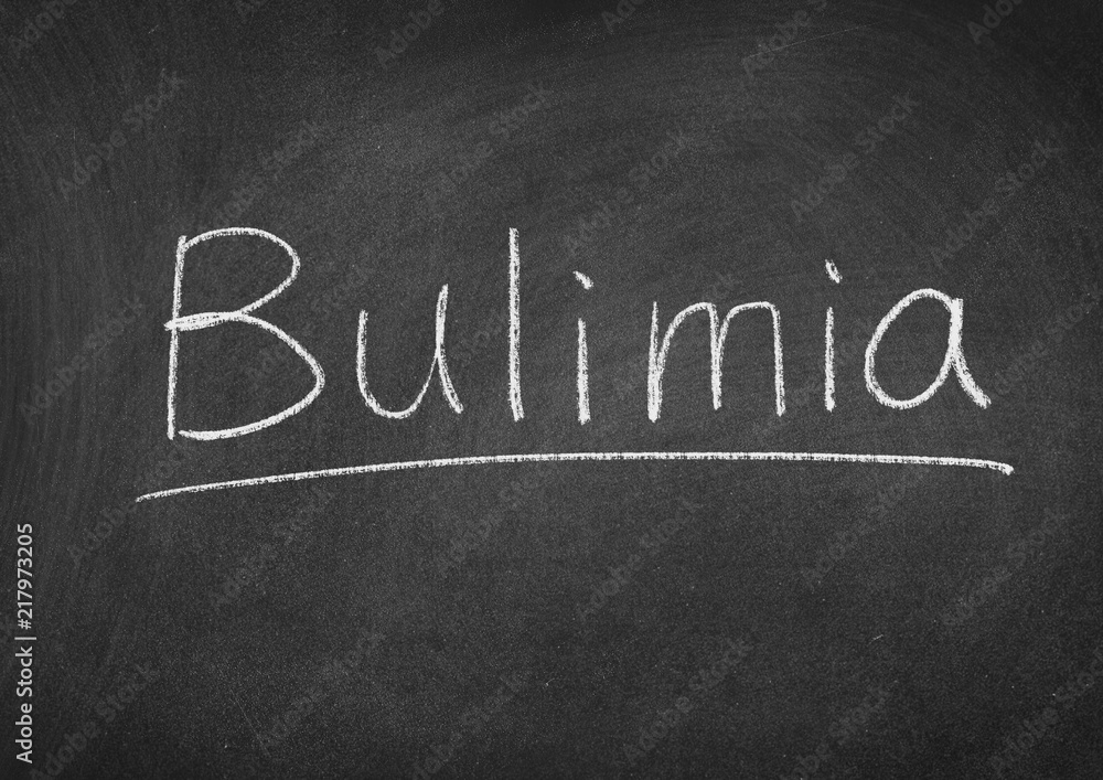 Fototapeta premium Bulimia concept word on a blackboard background