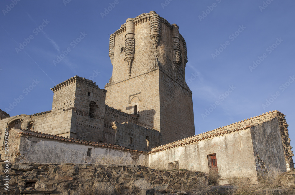 Impressive Belalcazar Castle tower, Cordoba, Spain