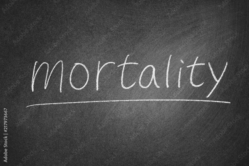 Obraz premium mortality concept word on a blackboard background