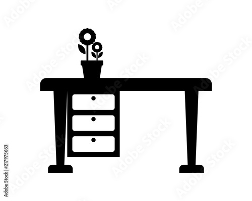 black desk furniture furnishing household interior exterior home image vector icon logo