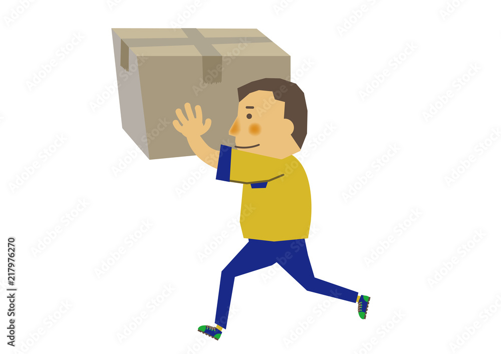 仕事する人物。宅配。物流。運送会社の作業員。