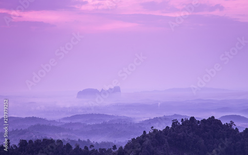 Beautiful light sunrise sunset at on top of Bukit Panorama Sungai Lembing  photo