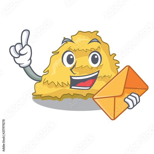 With envelope hay bale character cartoon photo