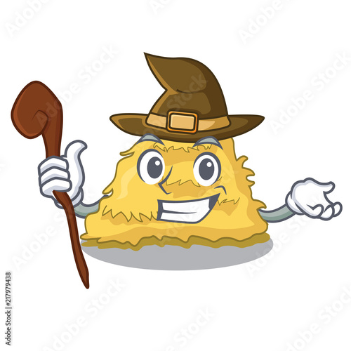 Witch hay bale mascot cartoon photo