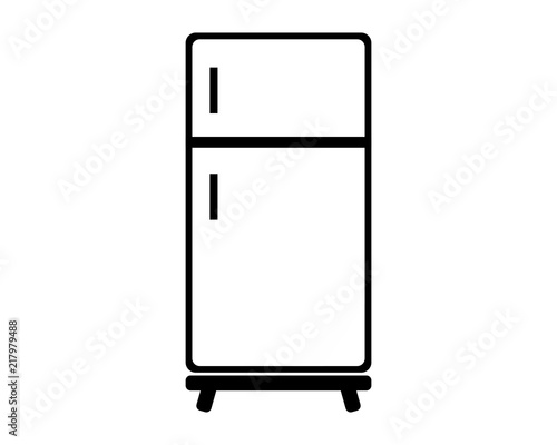 white refrigerator kitchen equipment household tableware cookware dishware image vector icon logo