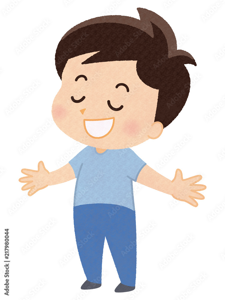 両手を広げ深呼吸する半袖の男性 Stock イラスト Adobe Stock 両手を広げ深呼吸する半袖の男性 Stock イラスト Adobe Stock