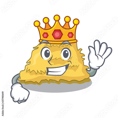 King hay bale mascot cartoon