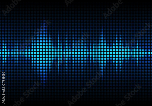 Sound waves oscillating glow light, Abstract technology background
