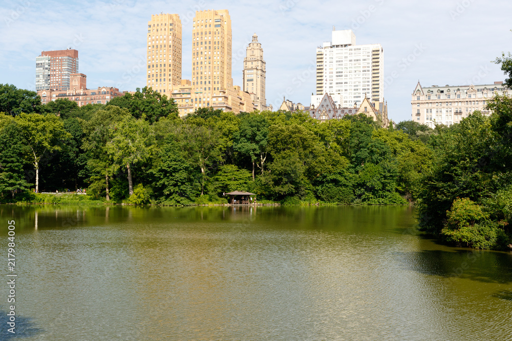 Apartment buildings on the border of Central Park in New York City