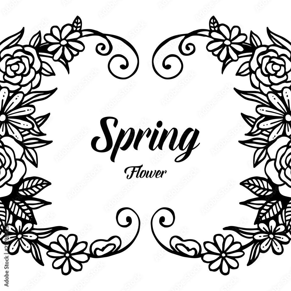 Spring flower card hand draw design vector illustration Spring flower card hand draw design vector illustration