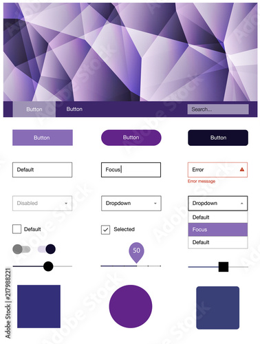 Dark Purple, Pink vector style guide with triangles.