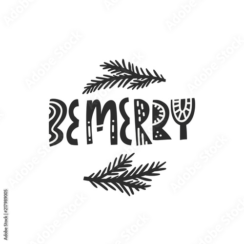 Be Merry Christmas Lettering