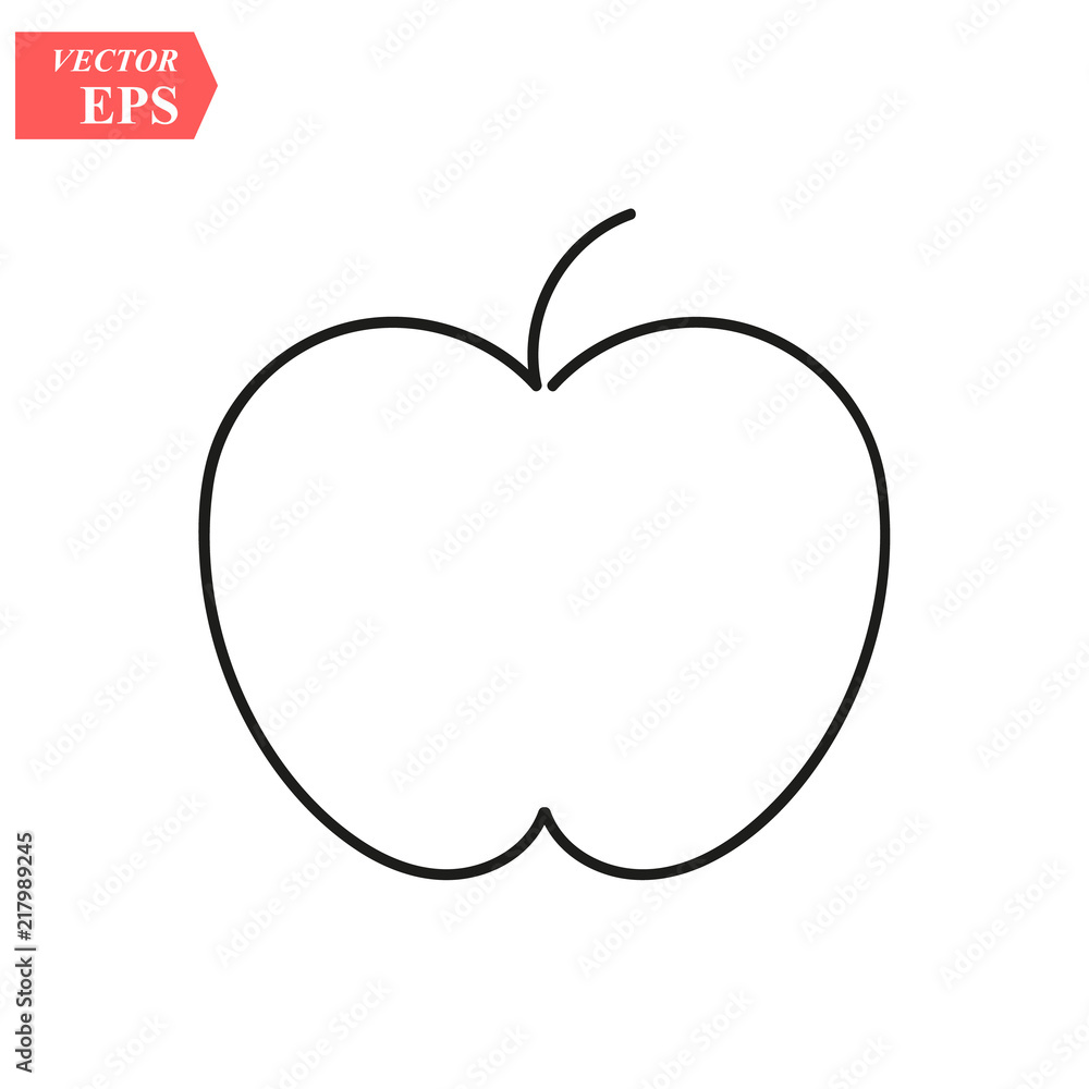 Apple - one line drawing. Continuous line fruit. Hand-drawn minimalist illustration, vector. Apple - one line drawing. Continuous line fruit. Hand-drawn minimalist illustration, vector.