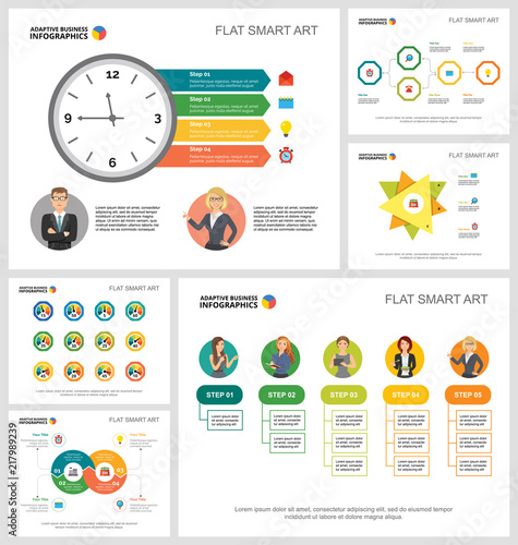 Colorful basketball or marketing concept infographic charts set. Business design elements for presentation slide templates. Can be used for financial report, workflow layout and brochure design.